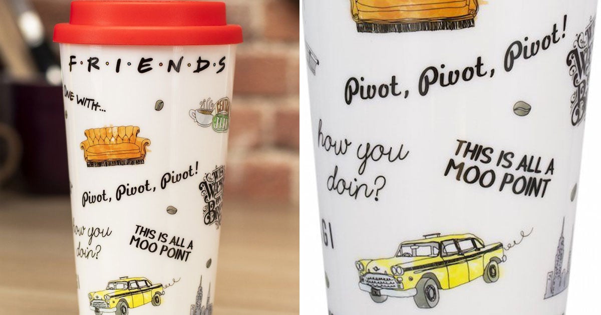 This Friends Travel Coffee Mug Features Iconic Show Quotes